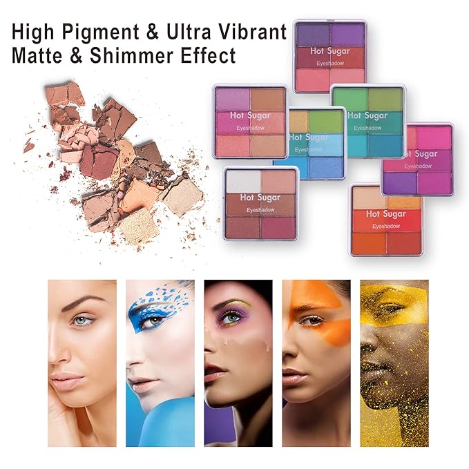Hot Sugar Makeup Kit for Girls and Women - Full Starter Cosmetics Set with Eye Shadow Palette, Blush, Lip Gloss, Lip & Eye Pencil and Mirror
