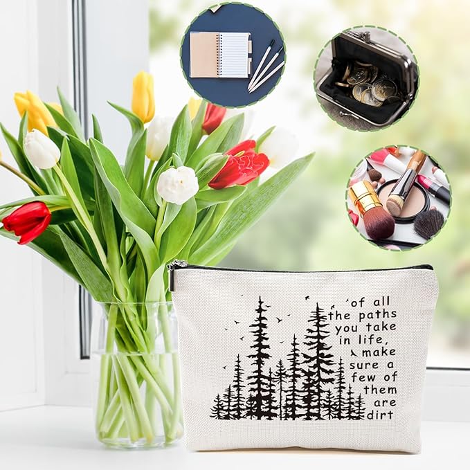 4pcs Camping Gifts for Women Makeup Bag, Travel Essential Cosmetic Bag Camping Essentials Inspirational Gifts for Women Female Girls Sister BFF Nature Lover, Glamping Toiletry Bags