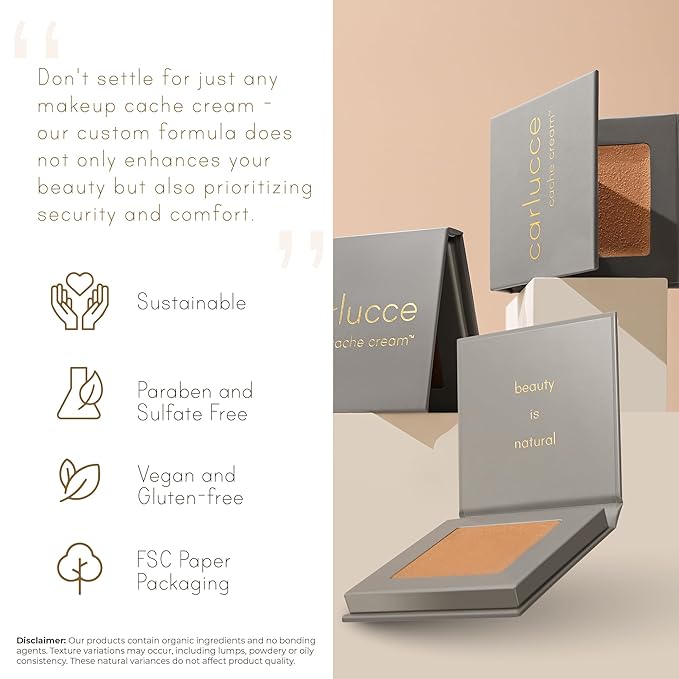 Carlucce Cache Cream 3-in-1 Makeup Color Palette, Risky - Foundation, Concealer & Primer, Medium - Full Coverage, Natural Finish, Vegan & Cruelty Free