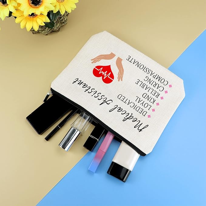 Medical Assistant Thank You Gift Makeup Bag MA Gift for Nurse Doctor Medical Assistant Graduation Gift Cosmetic Bag Pouch Nurse Appreciation Gift Birthday Nurses Day Thanksgiving Christmas Gifts