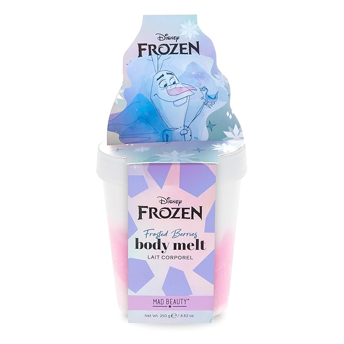 MAD Beauty Disney Frozen Olaf Body Melt, Luxurious Whipped, Skin Moisturizer, Delicious Fragrance of Frosted Berries, Great Gift