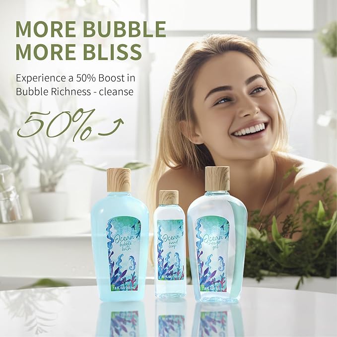 12Pcs Ocean Spa Gift Baskets for Women – Luxurious Bath & Body Set with Bubble Bath, Lotion, Spa Gifts Sets for Mother’s Day, Mother’s Day Presents for Her