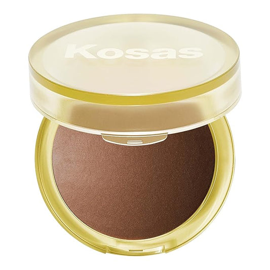 Kosas Sun Show Glowy Warmth Baked Bronzer - Contouring Powder for Cheekbones, Nose & Jawline - Enriched with Concentrated Fatty Acids - Talc-Free, Vegan & Hypoallergenic - Paradise