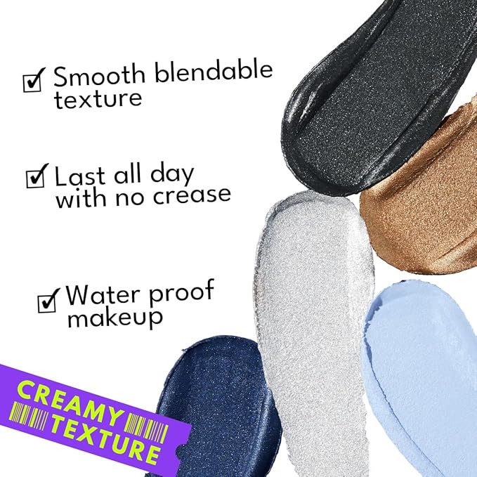 5PCS Eyeshadow Stick Set Metallic Shimmer Matte Cream Eye Shadow Eyeliner Brightener Pencil Crayon - Denim Blue