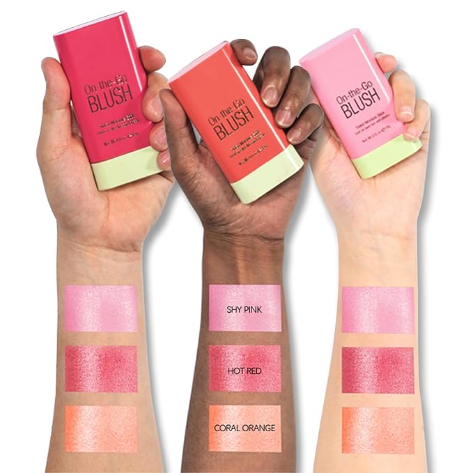 Cream Blush Stick, Monochromatic Blush Beauty Wand for Cheek and Lip Tint with Long Lasting Hydrating Formula, Multi-use Makeup Stick for Blends Perfectly onto Skin, 0.6 oz (1# Shy Pink)