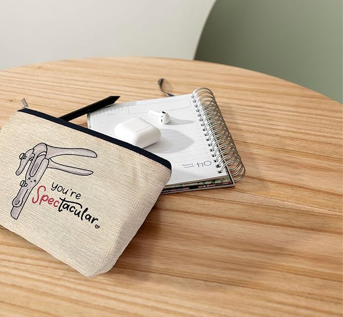 Ayxvt Obgyn Cosmetic Make up Bag - Obgyn Gifts Makeup Bag, Medical Office Decor, Obgyn Gifts for Doctors, Midwife Gifts Cosmetic Bag, Gifts Ideas for Doctors (Beige)