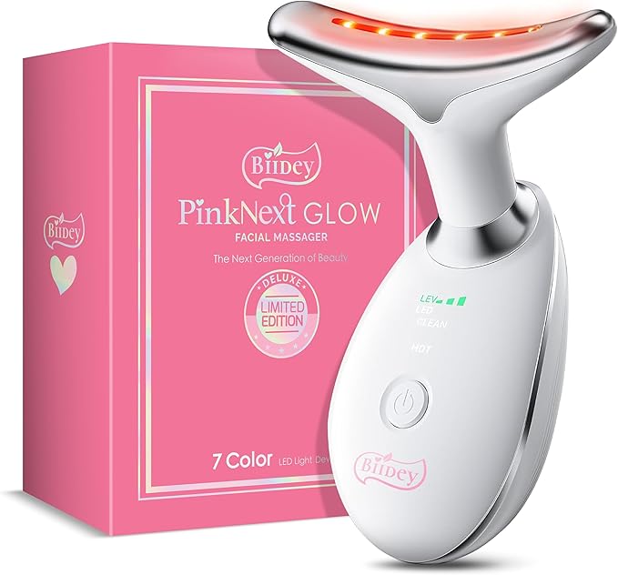 Red Light Therapy for Face - Face Lift Neck Massager, Microcurrent Facial Device, Red Light Therapy Lymphatic Drainage Massager, Self Care True Beauty Glow, luminesce Sculptor Double Chin Gha Sha Tool