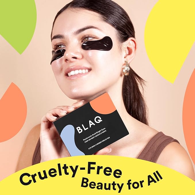 BLAQ Award Winning Eye Patches for Dark Circles, Wrinkles and Puffiness. Hydrating and Cooling with Marine Algae and Activated Charcoal, Dermatologically Tested, Vegan, Hyaluronic Acid, 5-Pairs