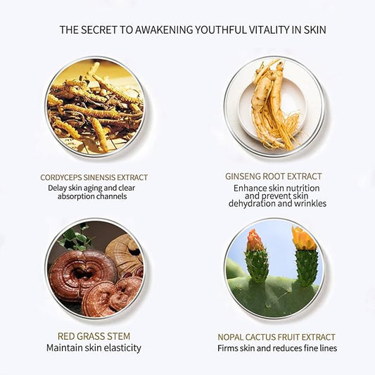 BLUE LOVE 2PC Cordyceps Facial Essence Serum - Reduces Fine Lines & Wrinkles, Hydrating & Anti-Aging Formula with Natural Ingredients for All Skin Types