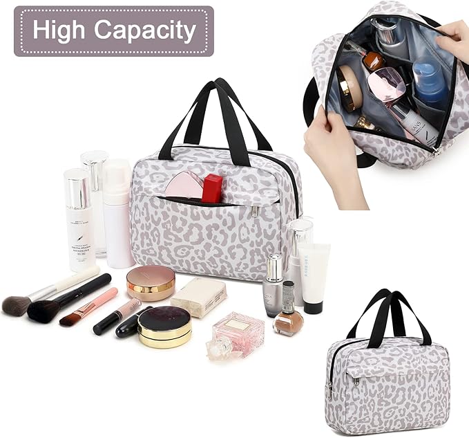 Makeup Bag for Women Cosmetic Bag Large Make Up Organizer Travel Toiletry Bags Waterproof Zipper Tote Pouch Purse for Girls