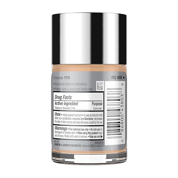 Neutrogena Healthy Skin Liquid Makeup Foundation with Broad Spectrum SPF 20 Sunscreen, Medium Coverage Foundation with Nourishing Pro-Vitamin B5, Cocoa 115, 1 fl. oz, 2 Pack