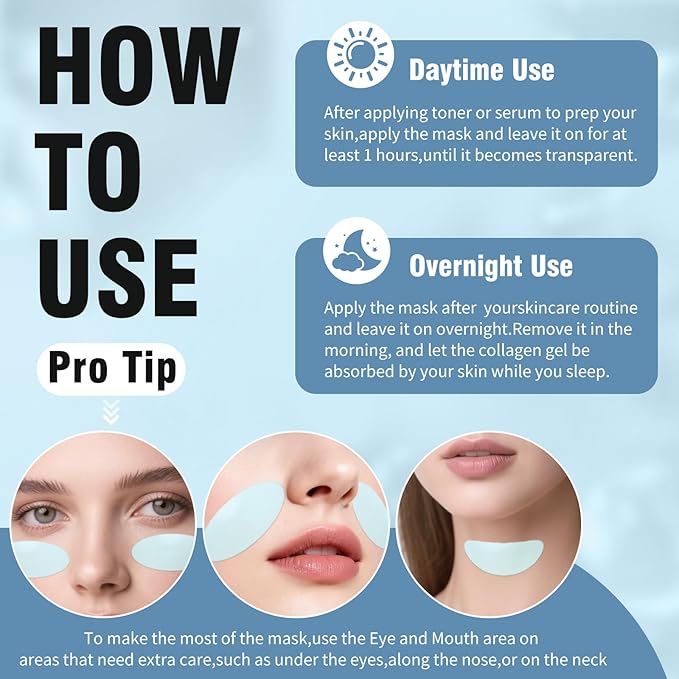 ISTON Overnight Collagen Face Mask - Intense Hydration & Anti-Aging - With 5 Hyaluronic Acids, Peptides & Plant Extracts - Reduce Fine Lines, Plump Skin, Minimize Pores -4Pack