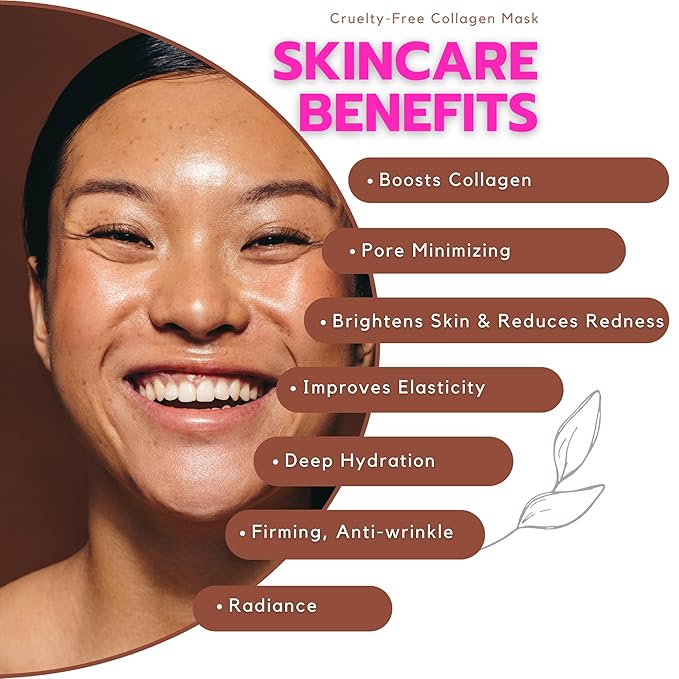 Bio-Collagen Face Mask, Deep Hydrating Overnight, Korean Skin Care, Facial Masks for Women, Pore Minimizing, Firming & Anti-Aging, Beauty Sheet Masks, 34g x 4-pack