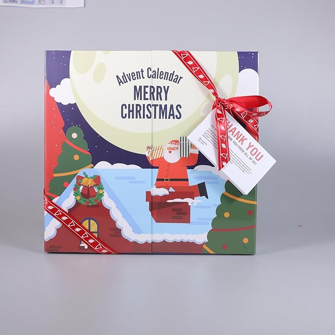 Advent Calendar 2024 Adult, Holiday Gift Baskets for Women with Hand Cream, Epsom Salt, Candle, Necklace, Brooch, Ear Clips, Skincare Beauty Advent Calendar, Happy New Year Countdown Calendar Gift Set