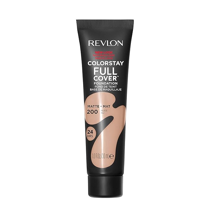 Revlon Liquid Foundation, ColorStay Face Makeup for Normal and Dry Skin, Longwear Full Coverage with Matte Finish, Oil Free, Nude, 1.0 Fl Oz