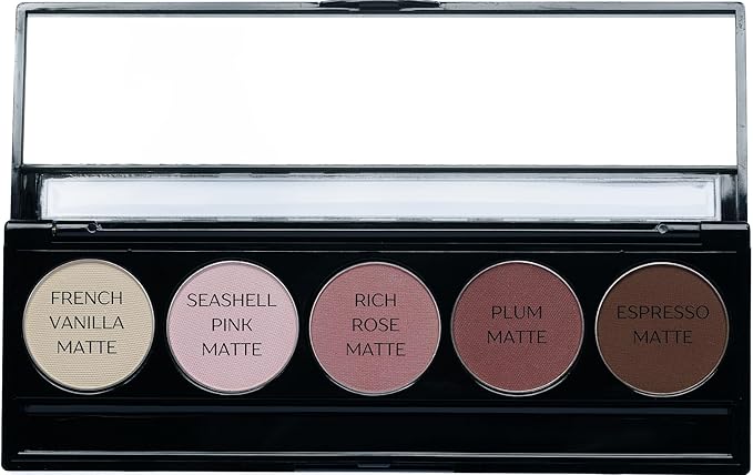 Matte Warm Tone Rose Pink & Brown Vegan Eyeshadow Palette; Talc, Paraben & Cruelty Free