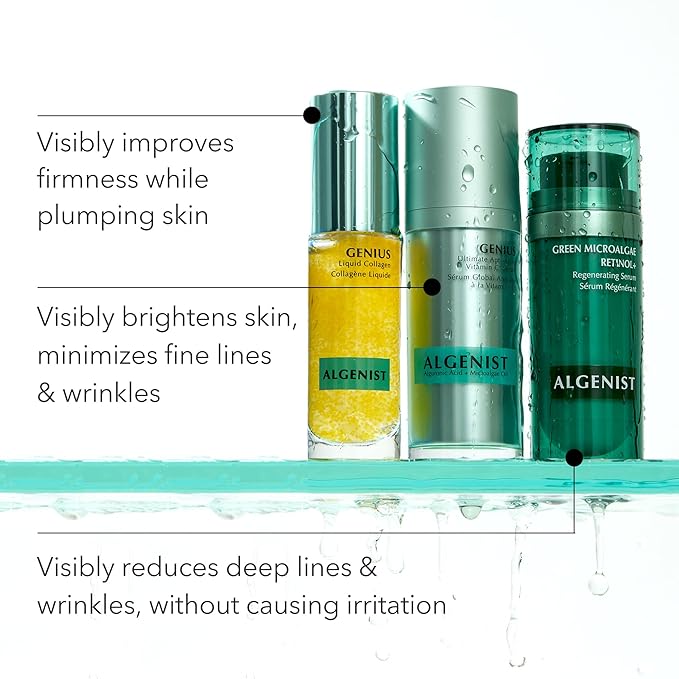 Algenist GENIUS Liquid Collagen Serum - Firming and Hydrating Face Serum with Collagen + Vitamin E - Helps Visibly Minimize Fine Lines + Wrinkles and Improve Elasticity (30ml)