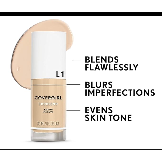 COVERGIRL truBlend Liquid Foundation Makeup Honey Beige D3, 1 oz (packaging may vary) (Pack of 5)