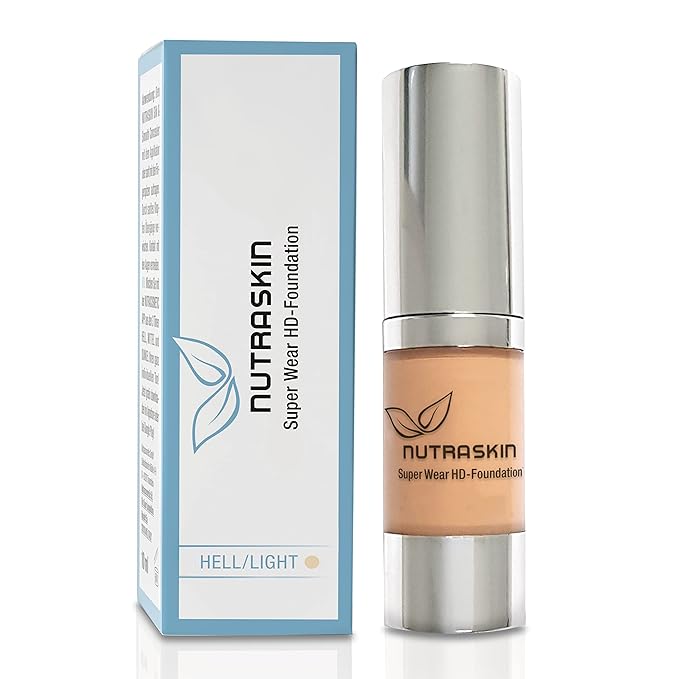 Nutraskin Super Wear HD Foundation Light - Liquid Foundation Makeup for a Radiant Complexion I Waterproof and Long-Lasting Primer Make Up I Made in Germany I 15ml