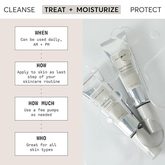 Naturium Multi-Peptide Moisturizer, Hydrating & Smoothing Skin Care, Moisturizes with Ethylated Vitamin C & Panthenol, 1.7 oz