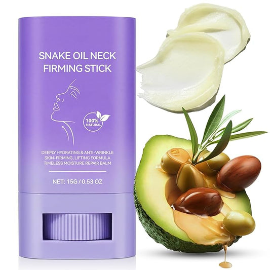 Neck Firming Stick - Instant Lifting & Tightening Cream for Double Chin Reduction, Anti-Aging Neck Care Treatment with Hyaluronic Acid & Collagen Boost, Cruelty-Free Wrinkle Smoothing Stick