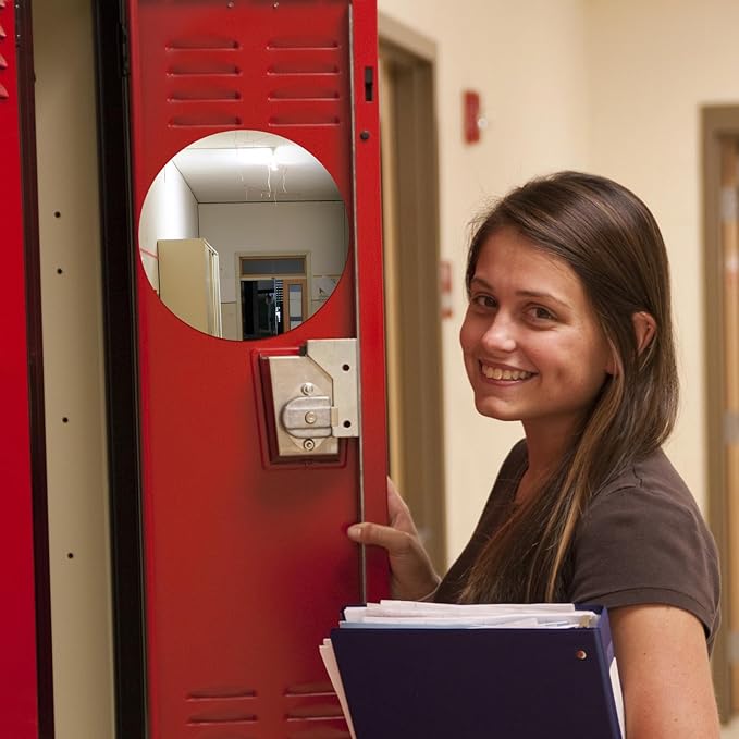 Blulu 2 Pcs Magnetic Locker Mirror Small Real Glass School Rectangular Locker Magnetic Makeup Mirror for Bathroom Household Refrigerator Cabinet (7.9 Inches)