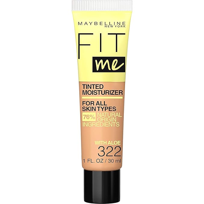 Maybelline Fit Me Tinted Moisturizer, Natural Coverage, Face Makeup, 322, 1 Count