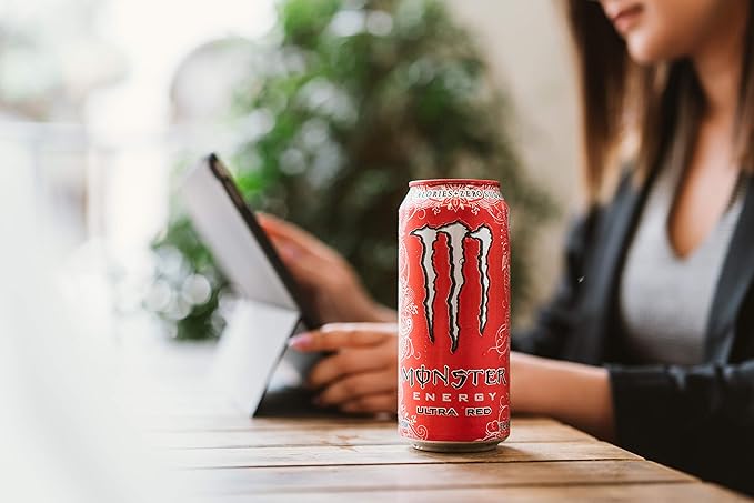 Monster Energy Ultra Red, Sugar Free Energy Drink, 16 Ounce (Pack of 24)