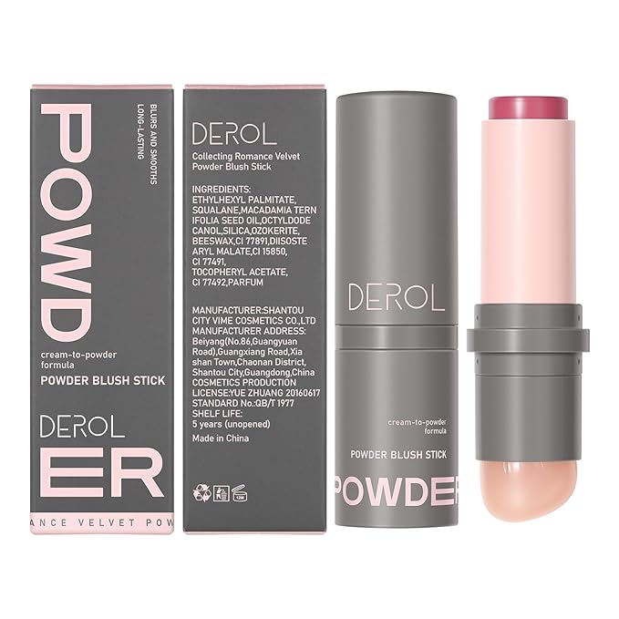 Cream to Powder Blush Stick, Built-In Jelly-like Silicone Makeup Applicator, Buildable & Blendable, Multi-use Blush Makeup Stick for Cheeks, Lips and Eyes, 01 BREAKFAST IN BED