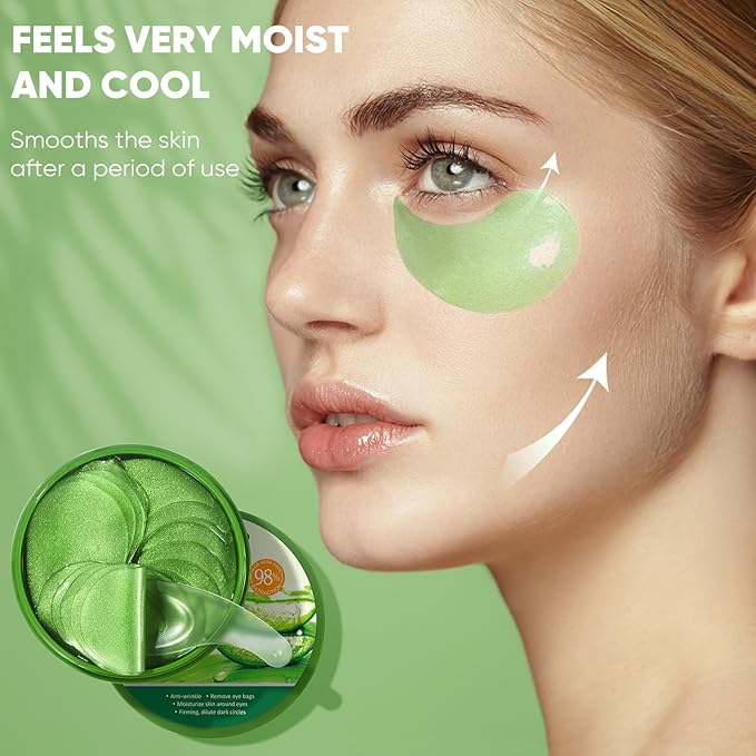 Aloe Vera Eye Mask (120 pcs) - Reduces puffiness and dark circles, firms and improves under-eye skin Under-eye patch for a rejuvenated look and minimises the appearance of fine lines and wrinkles