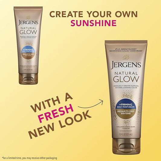 Jergens Natural Glow + Firming Daily Moisturizer Medium to Tan Skin Tones 7.5oz