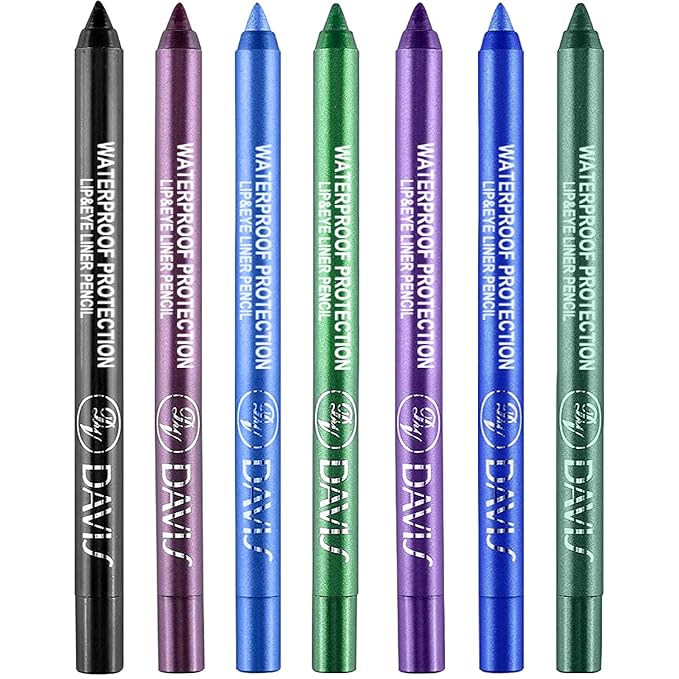 7 Colorful Eyeliner Pen Set, Eye Shadow Pencil, Pearl Eyeliner Kit Metallic Glitter Eye liner Pencil for Women Eye&Lip Liner Professional Eye Makeup Set Colorful Eye Color (7PCS D)