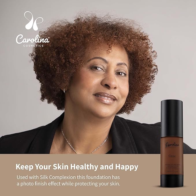 Foundation in Cocoa Shade Plant-Based - Hydrating, Pore-Minimizing & Buildable Coverage - Vegan, Non-GMO, Paraben-Free - 1oz