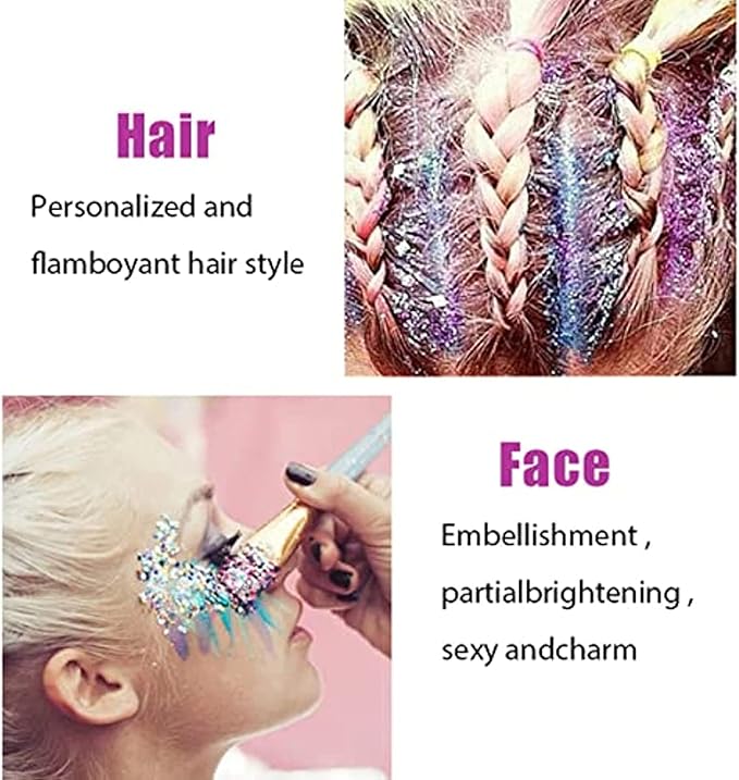 Corleone Body Glitter, Holographic Face Glitter Gel for Women Girls, Waterproof Shimmer Liquid Glitter Eyeshadow for Rave Festival Party