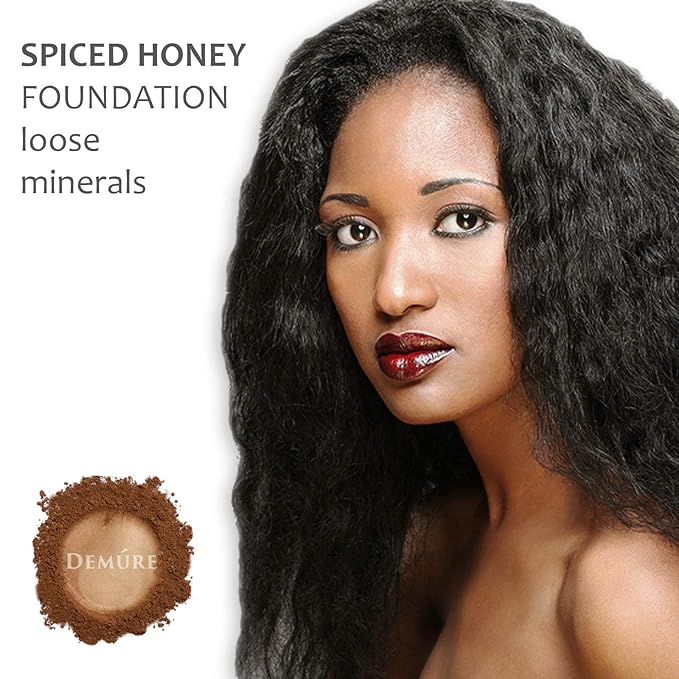 Demure Mineral Make Up, Spiced Honey Mineral Foundation Makeup, Concealer Makeup, Natural Makeup Made with Pure Crushed Minerals, Loose Face Powder.