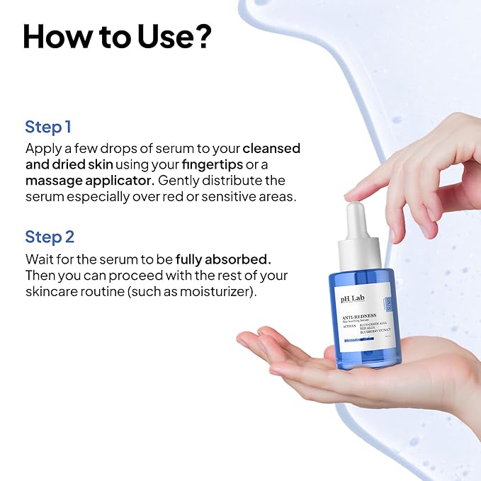 Anti Redness Serum, Reduces Capillary Cracks Appearance, Evens Skin Tone, Skin Soothing and Redness Reform Serum, 1.01 Fl Oz (Pack of 2)