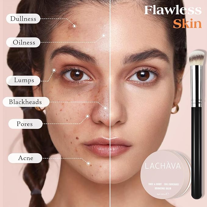 2PCS Concealer Kit with Brush - Full Coverage, Hydrating Waterproof Under Eye Concealer for Dark Circles, Acne, Blemish, Pores and Spots (#05+#06)