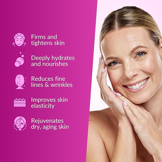 Hibiscus and Honey Firming Cream, Neck Firming Cream, Skin Tightening Cream, Skin Firming and Tightening Lotion for Face and Body, Anti-Wrinkle Facial Moisturizer with Collagen, 1.85 Oz/55ml
