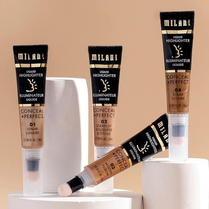 Milani Conceal + Perfect Liquid Highlighter for Added Glow, Face Lift Collection - Lunar