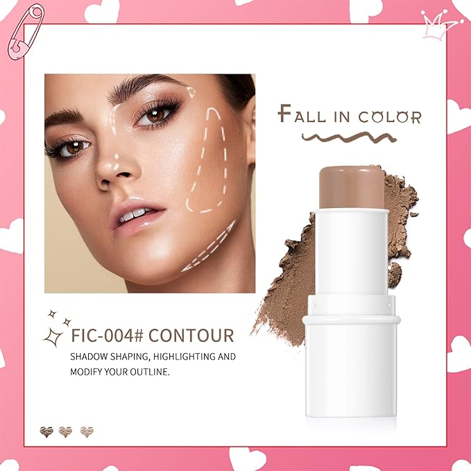 MEICOLY Makeup Sticks Set, Contour Stick,Blush Stick, Highlighter Stick,Facial Repair Bronzer 3D Wonder Shading Stick, Multi Stick Trio Cream Face Blush for Cheeks Lip Eye