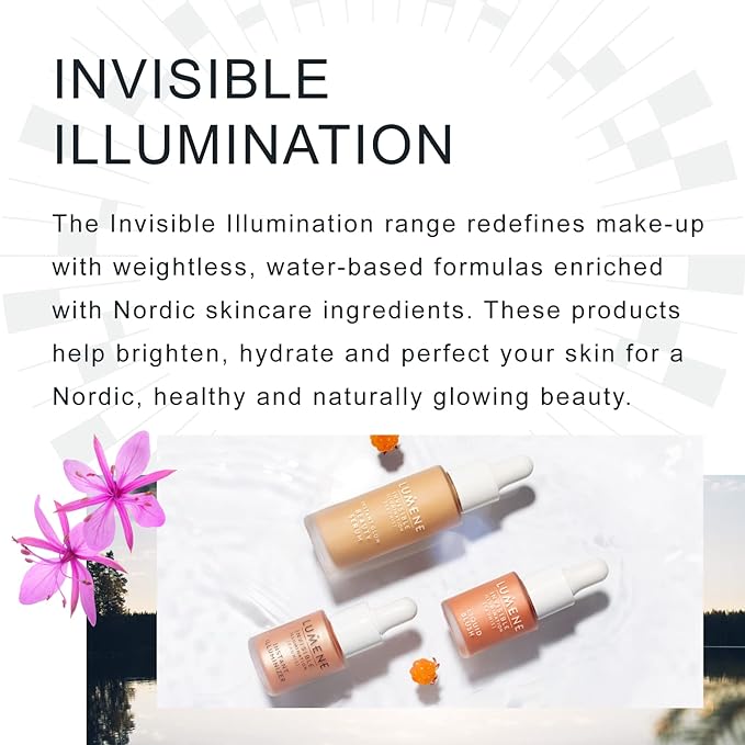 Lumene Invisible Illumination Instant Illuminizer Golden Hour - Lightweight Hydrating Liquid Highlighter - Glowing Skin Makeup Highlighter for a Natural Radiance - Highlight Illuminator (0.5 Fl Oz)