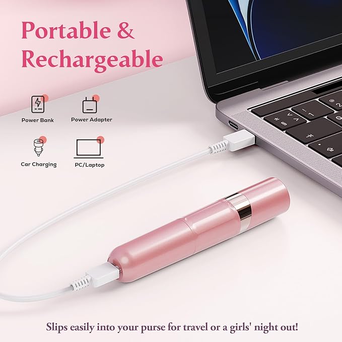 Facial Hair Remover for Women | Dual-Head Face Shaver Electric Hair Removal Device for Face,Lip, Chin | 2 Replacement Heads, Pink-1