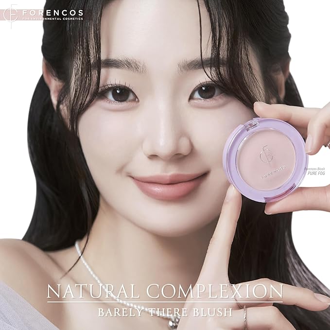FORENCOS Matte Blush Set (Puff Included), Long Lasting Korean Blush Power, Zero Sebum Shine, Flawless Finish, Easy Blending, Lightweight & No Cakey Residue (PURE FOG)