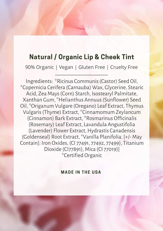 Mom's Secret Natural Organic Cream Blush Stick Cheek Tint, 100% Natural, Vegan, Gluten Free, Cruelty Free, Made in the USA, 0.18 oz. (Pink Frost)