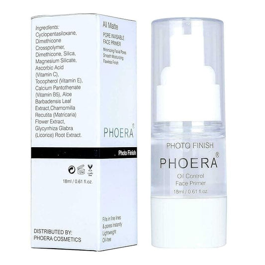 Phoera Face Primer Invisible Pores Base Oil Control Added vitamins Makeup Base Pore Filler Moisturiser Matte Finish Long Lasting Makeup Skin Pore Minimizer UK Cosmetics AquaPurity (18ml Primer)