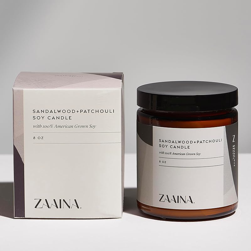 Men's Self Care Package - Luxury Spa Gift Set for Him, Unique Father's Day Gifts for Men - Handmade in USA, Relaxation Spa Gift Set for Him - Natural Men Skin Care Kit with Sandalwood Candle, Self Care Gift for Men by ZAAINA