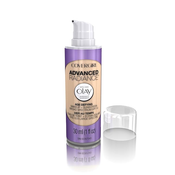 COVERGIRL Advanced Radiance Age Defying Foundation Makeup Medium Light, 1 oz (packaging may vary)