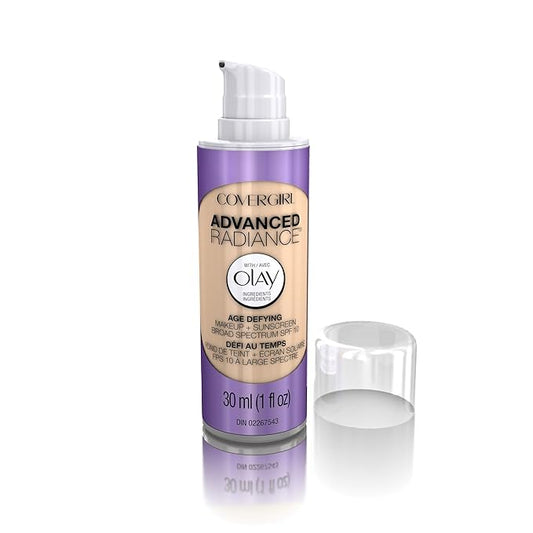 COVERGIRL Advanced Radiance Age Defying Foundation Makeup Medium Light, 1 oz (packaging may vary)
