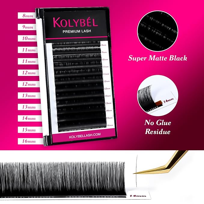 Premium Eyelash Extensions 0.15 CC Curl 15mm Single Tray Premium Individual Lash Extensions, Silk Volume & Classic Lashes Soft Matte Dark Professional Eyelashes Extension Salon Use(0.15-CC-15mm)