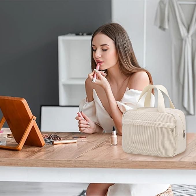 Makeup Bag for Women Cosmetic Bag Large Make Up Organizer Travel Toiletry Bags Waterproof Zipper Tote Pouch Purse for Girls